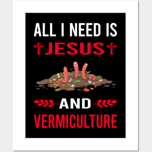 I Need Jesus And Vermiculture Worm Farming Farmer Vermicompost Vermicomposting Posters and Art